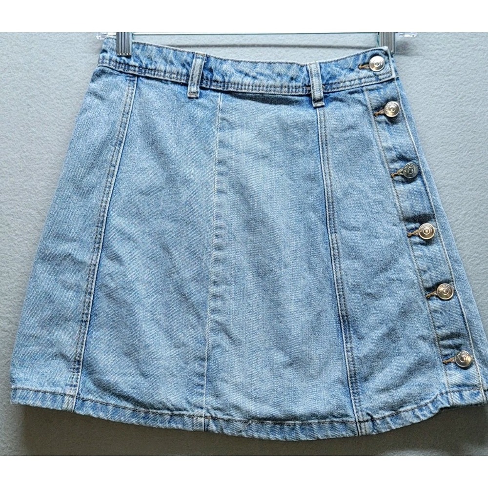 Divided By H&M Denim Skirt Womens 2 Jeans Mini Pencil Above Knee Fly Button